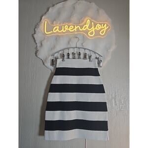 Touch Me Blue And White Striped Thick Textured Skirt Womens Fit and Flare Size S